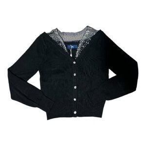 Glitter accent in Mesh Cardigan
